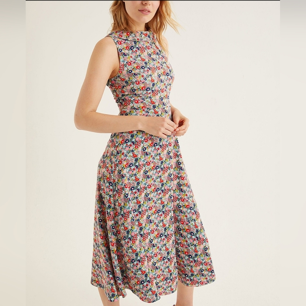 Boden Clarissa midi stunning floral dress 18 long 👗 euc!
